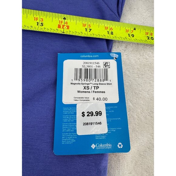 Columbia Womens XS Magnolia Springs Long Sleeve Shirt Omni-Wick Omni-Shade - Picture 6 of 8